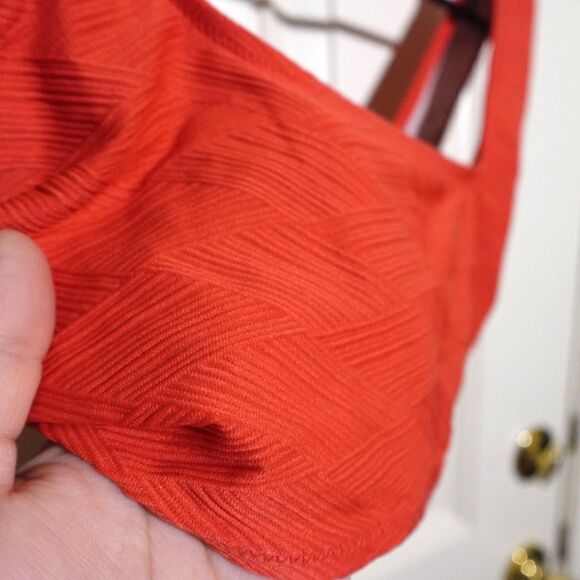 Shade & Shore Orange Textured Bikini Top – Size Small - Picture 4 of 4